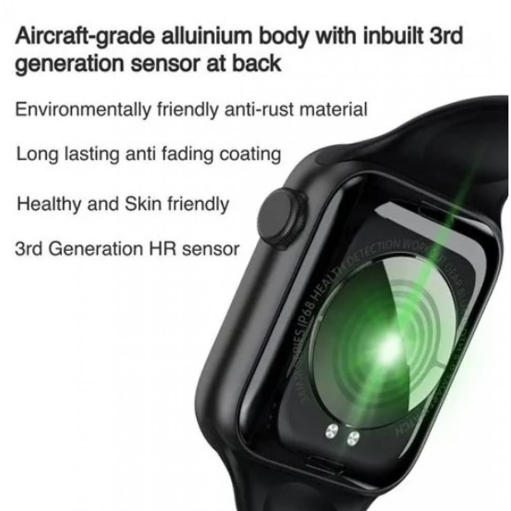 eOnz \/ Smartwatch, Elite black, Display 1.79", Square, Silicone, Compatible with Android and iOS, 30 g - 4
