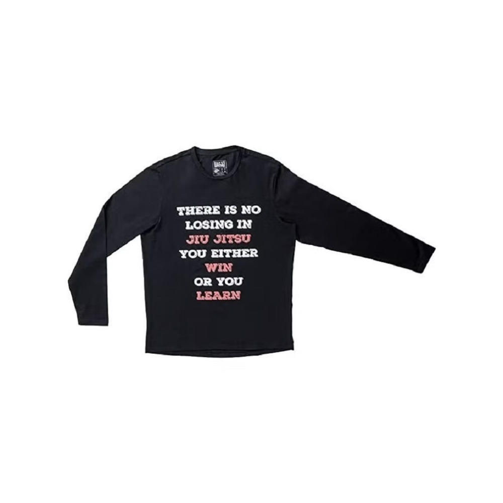 Long Sleeve-ll UAEJJ Jiu-Jitsu T-Shirt Unisex, Black - L - 1
