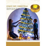 Gold Ribbon LED Lights with 100 LEDs Double Layer Copper Wire Bows Garland Fairy String Lights for Wedding and Home Decorations - 4 miniature