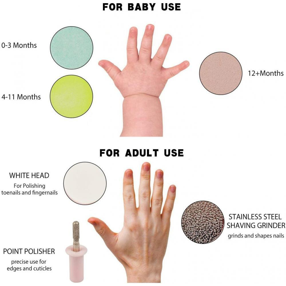 Baby electric nail file drill, 6 in 1 - 2