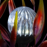 Exhart Solar Kinetic Spinning Petals with Crackle Ball Garden Stake Pink - 8 miniature