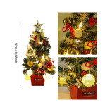 شجرة صناعية صغيرة مقاس 20 بوصة مع مصابيح Led وشجرة على شكل نجمة ومجموعة زينة يمكنك صنعها بنفسك، زينة مثالية تعمل بالبطارية للعام الجديد - 6 miniature