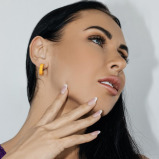 ACCENT حلقات الأقراط مع طلاء المينا - 4 miniature