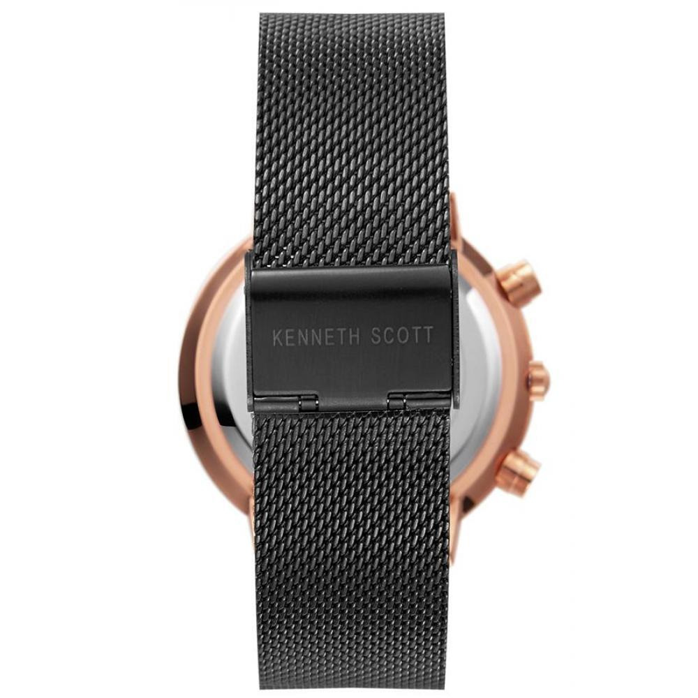 Kenneth Scott Men's Black Dial Multi Function Watch - K22133-KMBB - 3