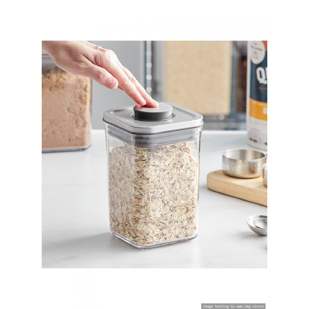 OXO 1 Liter Steel Small Square Pop Clear Container - 2