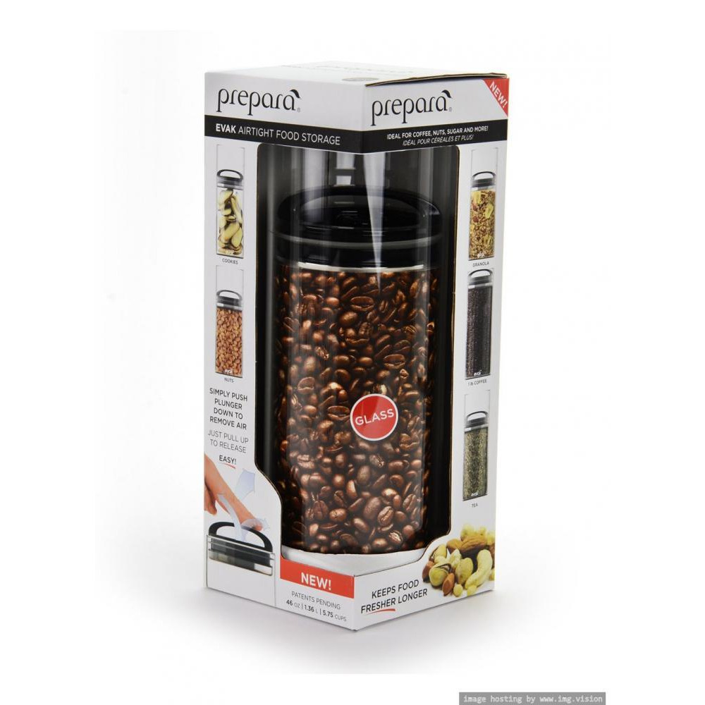 Evak Black Gloss Round Storage Container with Compact Handle Large - 4