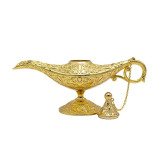 Aveson / Vintage lamp, Metal, Golden - 2 miniature