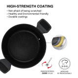 Fissman Stockpot Titanium Pro 20cm/2.7LTR with Glass Lid with Cast Aluminum and Non- Stick Coating - 3 miniature