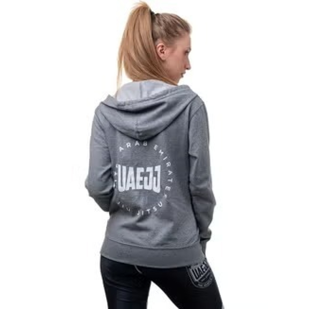 UAE Jiu-Jitsu Full Zip Hoodie Jacket for Women, Grey, size L - 5