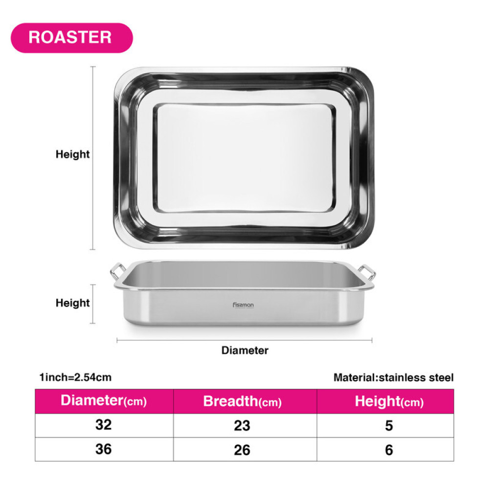 Fissman Roaster 32cm Stainless Steel - 3