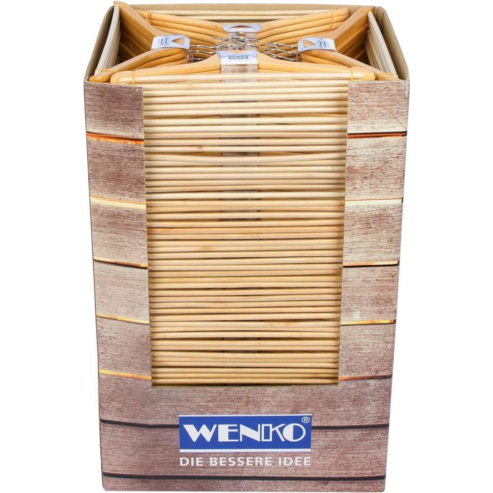 Wenko Shaped Hanger Eco, 6 Pieces, Wood Natural - 4