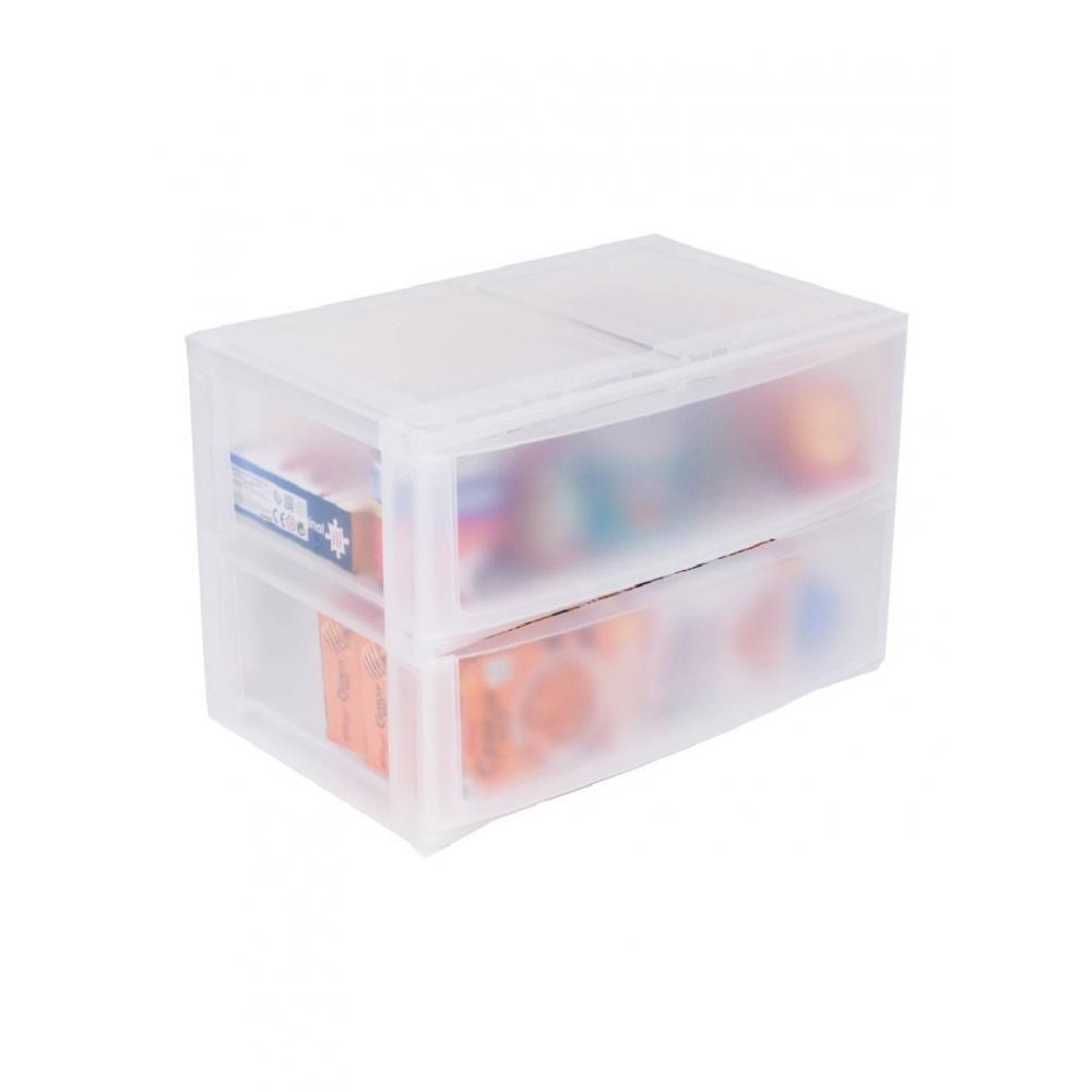 Большой Органайзер-Штабелер Pearl Life С 2 Ящиками, полупрозрачный - 3