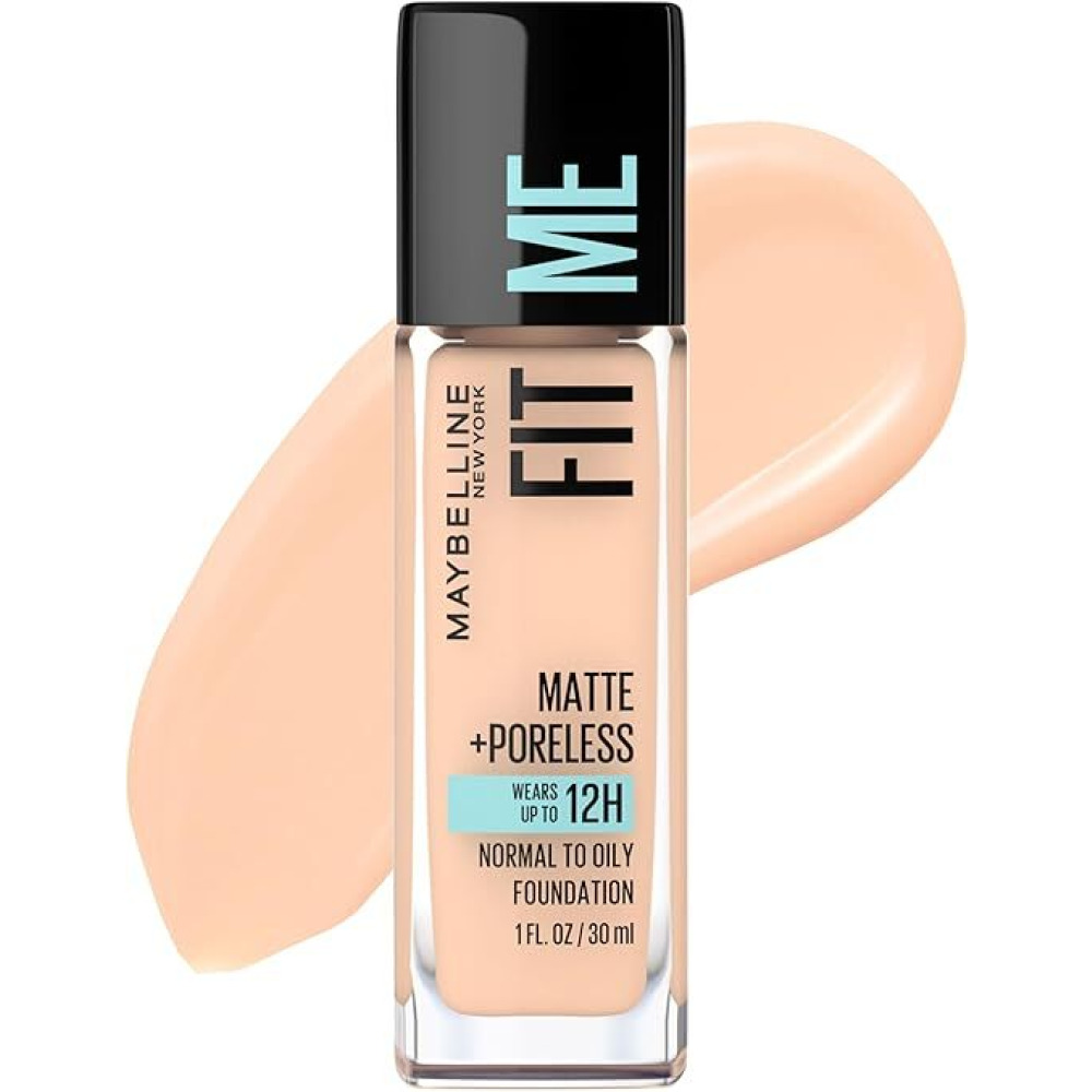 Maybelline New York, Liquid foundation makeup, Fit Me, Matte + poreless, Ivory, 30 ml - 1