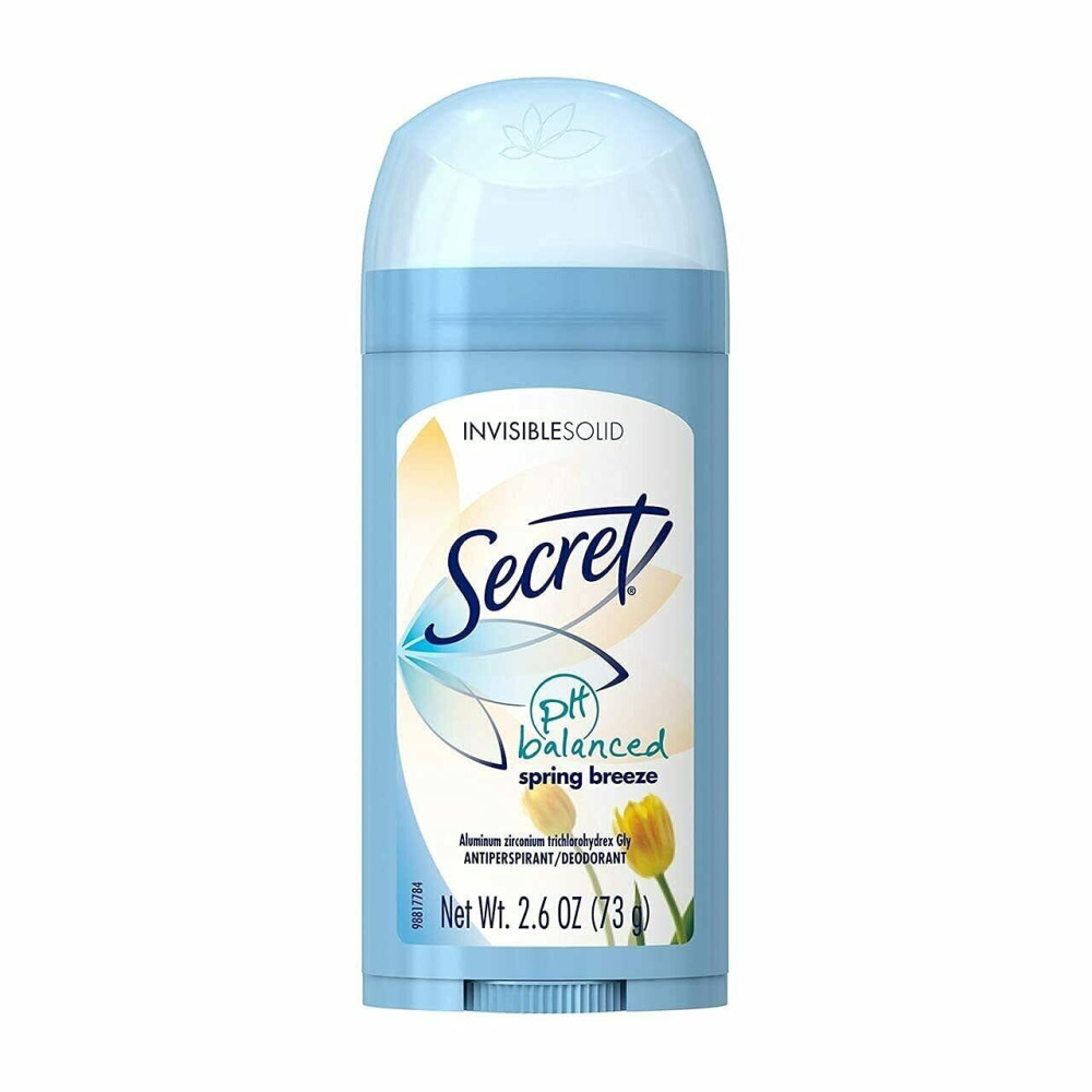 Secret, Antiperspirant Deodorant, Invisible Solid, Spring Breeze, 2.6 oz (73 g) - 1