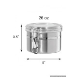 Oggi Stainless Steel 26oz Clamp Canister with Clear Lid - 6 miniature