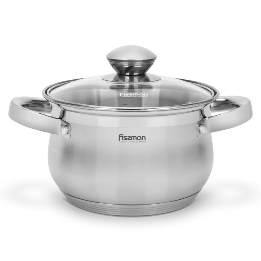 Fissman Stockpot Felina 18cm/2.9LTR With Glass Lid Stainless Steel - 4