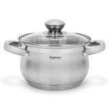 Fissman Stockpot Felina 18cm/2.9LTR With Glass Lid Stainless Steel - 4 miniature