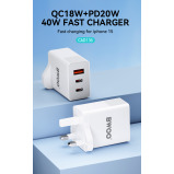 Быстрое зарядное УСТРОЙСТВО BWOO, быстрое ЗАРЯДНОЕ УСТРОЙСТВО 3 В 1, 40 ВТ Для IPHONE, Samsung, Vivo \ & Honor и т. д. - 5 miniature