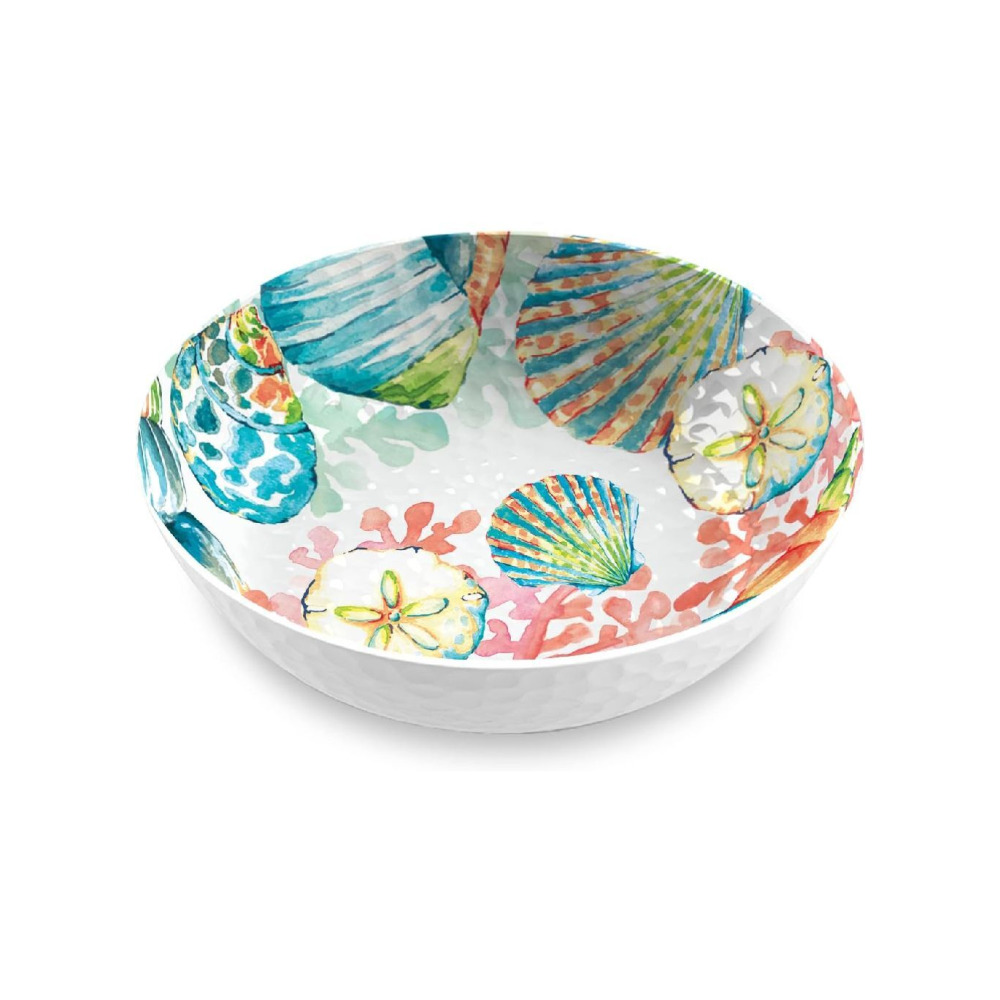 TarHong Sandbar Brights Ocean Themed Low Bowl, 8-Inch, 38-Ounce, Pure Melamine - 1
