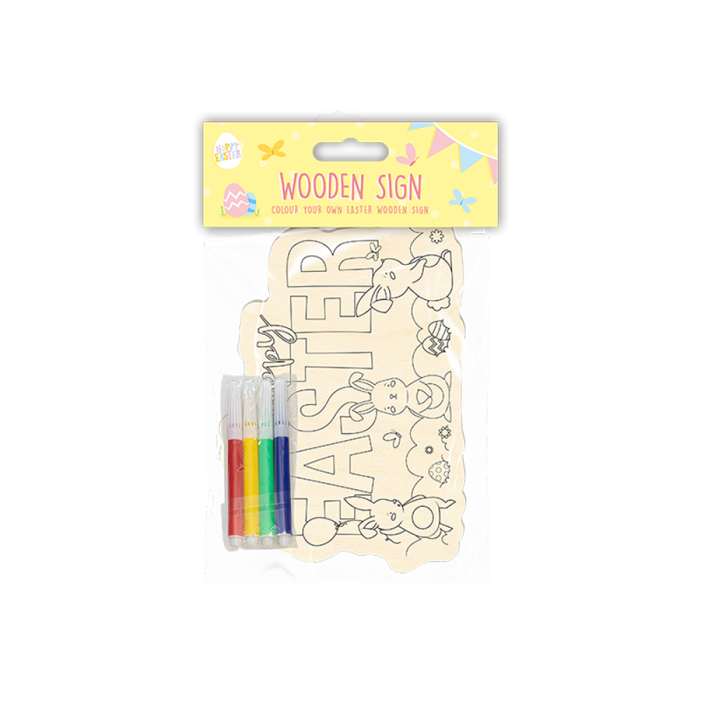 Gems Colour Your Own Wooden Easter Sign - 1
