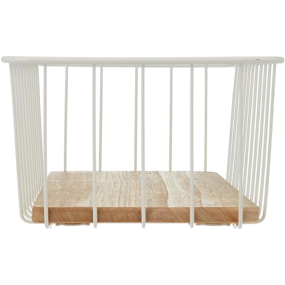iDesign Wire and Paulownia Wood Pantry Bin 16 x 8 x 5 inch - 4