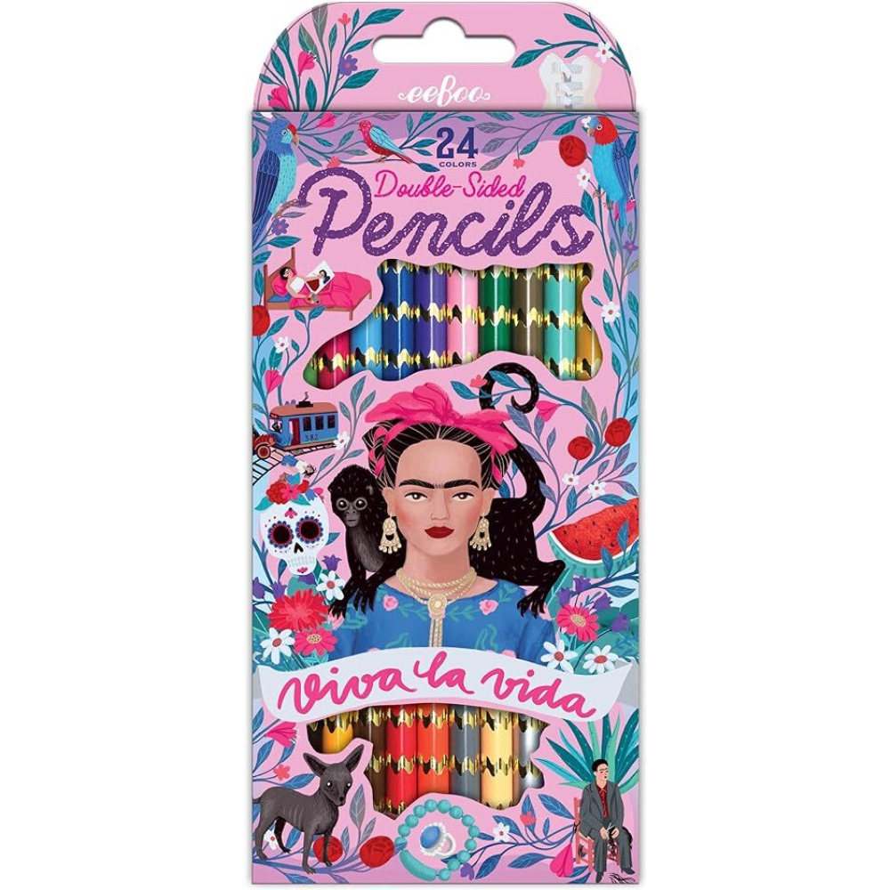 eeBoo Viva La Vida 24 Color Double Sided Pencils for kids to learn Drawing and fun learning. - 1