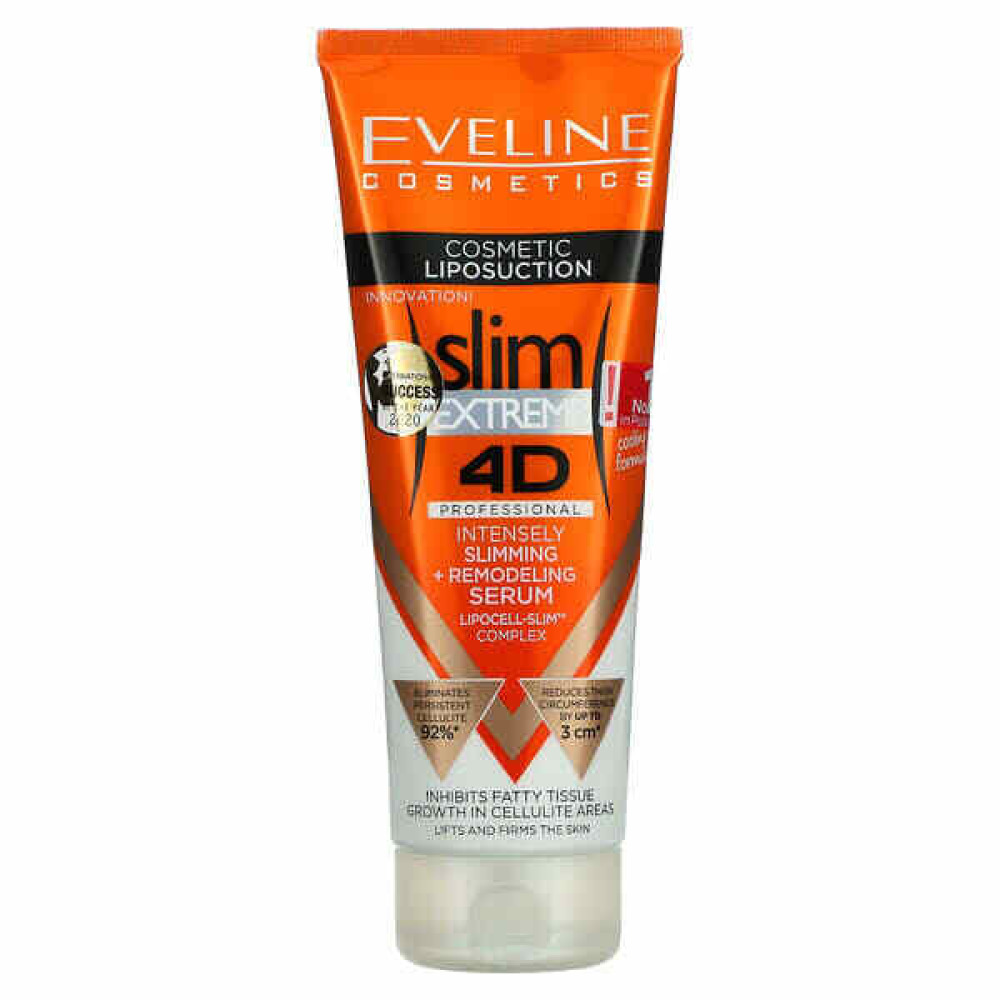 Serum Eveline Cosmetics, Slim Extreme 4D, Professional Intensely + Remodeling, 8.8 fl oz (250 ml) - 1