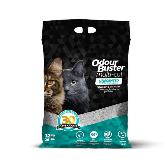 Комкующийся Глиняный Наполнитель Без Запаха Для Кошек И котят Odor buster Multi-Cat — 12 кг