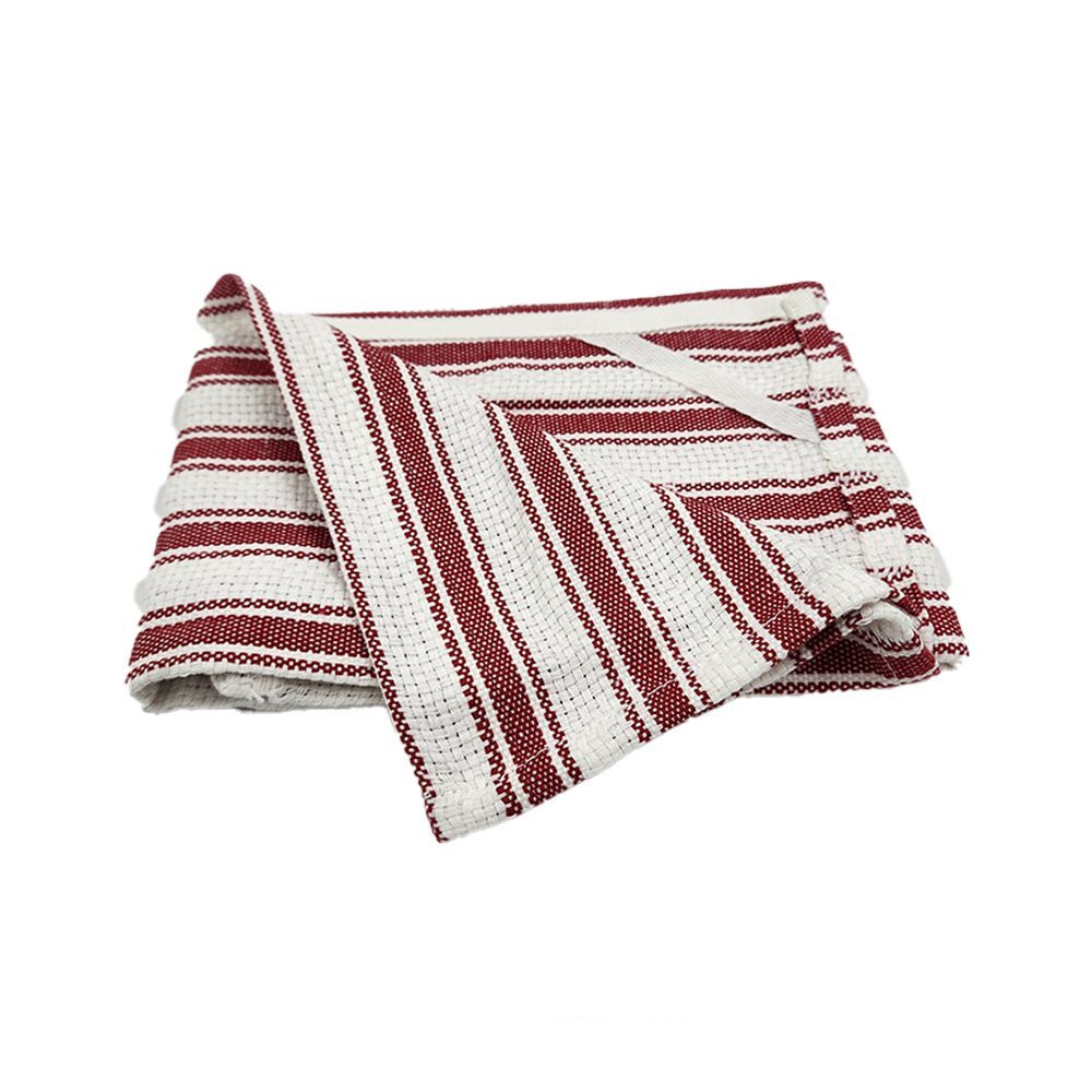 Kitchen Towel BYFT Orchard Heavy Waffle, 50 x 70 Cm, Cotton 102 Gsm, Red \& White Multicheck, Set of 6 - 7