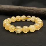 سوار من خرز كريستال سيترين طبيعي 10 ملم - 2 miniature