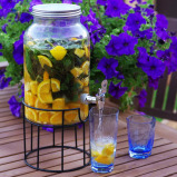 Fissman Beverage Dispenser 5.7 ltr With Stand Glass - 2 miniature