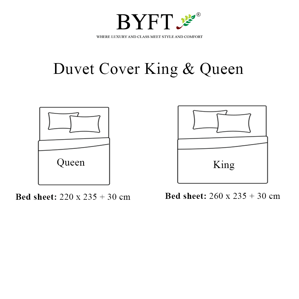 Duvet Cover BYFT Orchard Exclusive King Size 245 x 265 + 30 Cm, Cotton percale 180 TC, Cream, Set of 1 Pc - 5