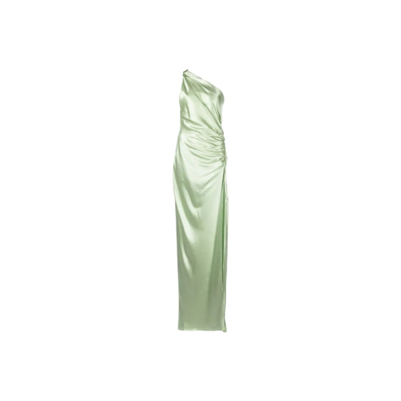 Buy Pre-owned Michelle Mason Green gathered-detail one-shoulder silk gown 2  US in Dubai, UAE | WEE (00095218)