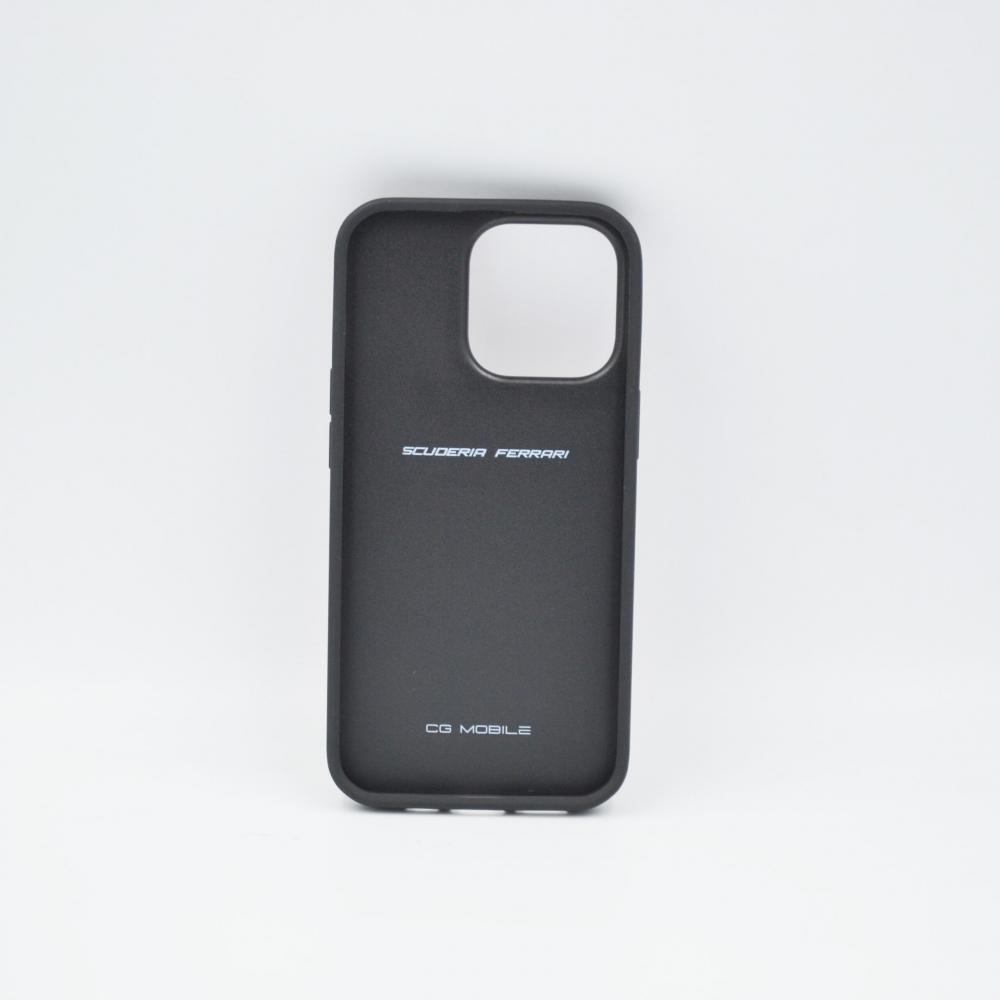 Ferrari Genuine Leather Hard Case With Debossed Stripes Iphone 13 Pro Red - 2