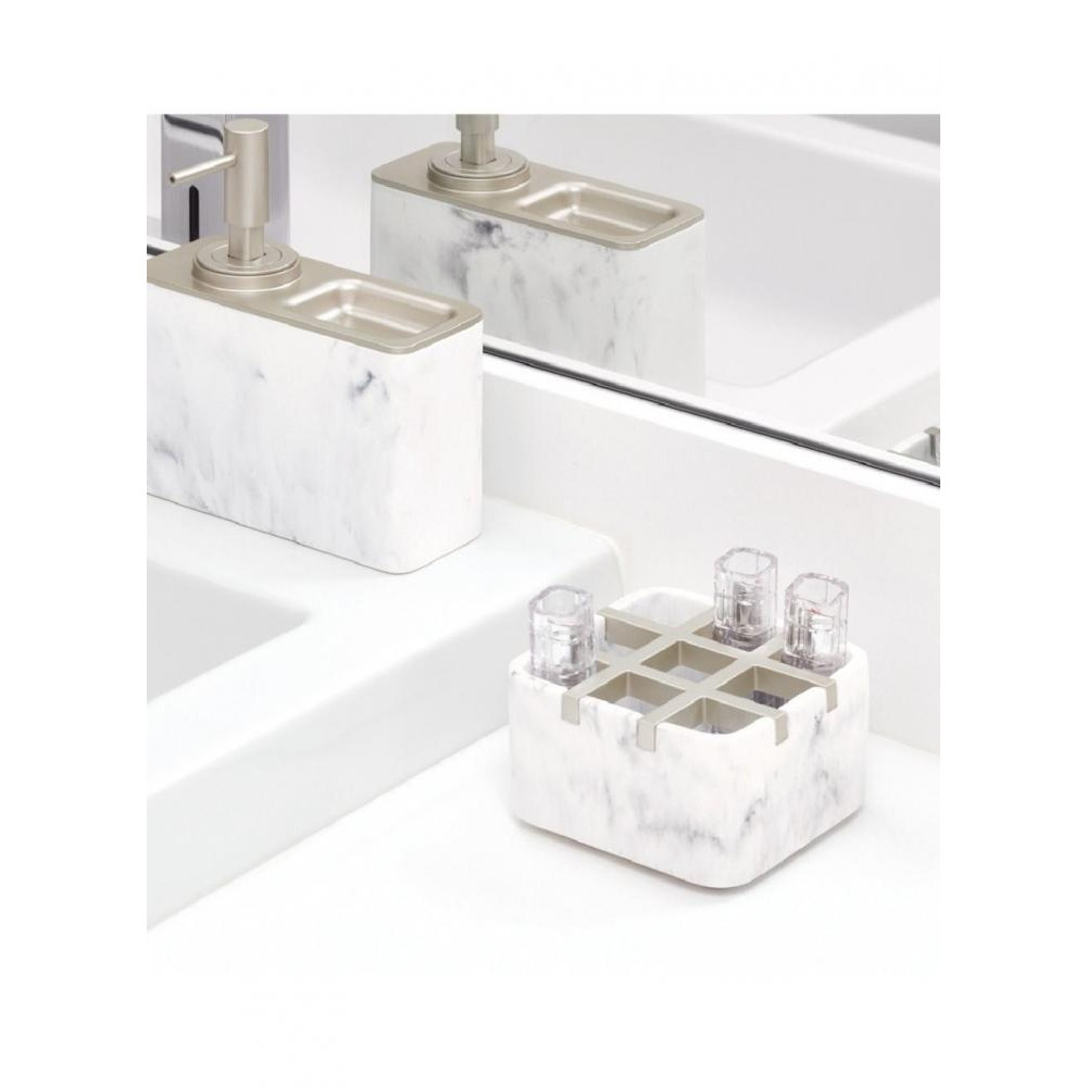 Косметический органайзер Inter Design Dakota Белый Мраморный Атлас - 4