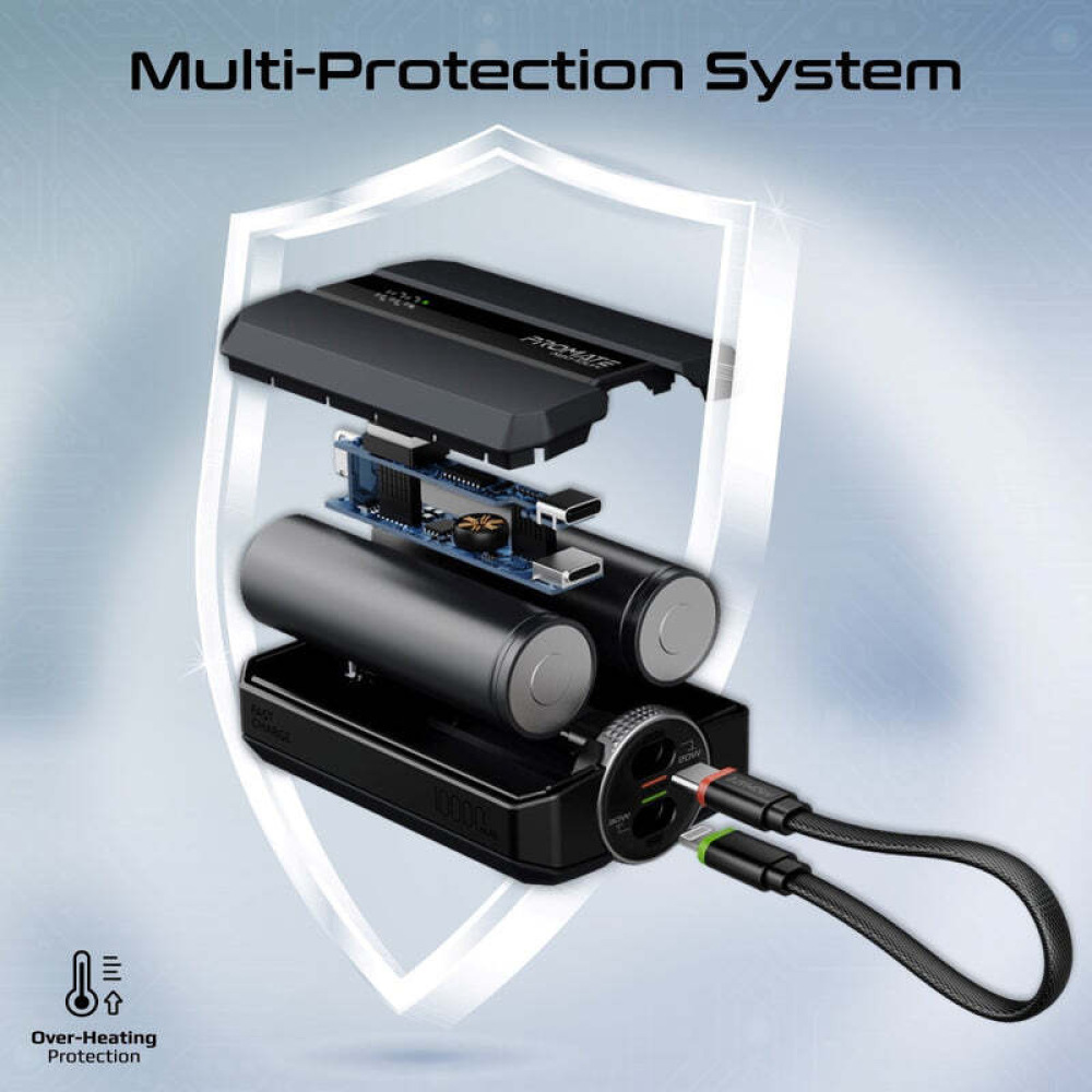 باور بانك بروميت فائق الصغر 30 واط بتقنية PD مع منافذ USB-C / Lightning وكابل ثنائي الاتجاه - 2