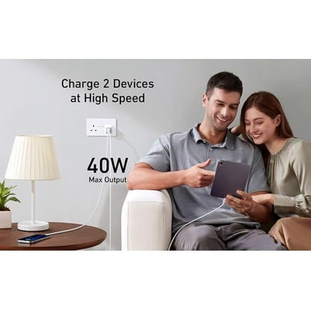 Anker, Charger Nano Pro 521, 40W, 2-Port, USB-C, White - 2
