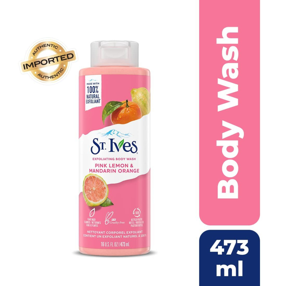 St. Ives Exfoliating Body Wash, Pink Lemon & Mandarin Orange, 473 ml - 2