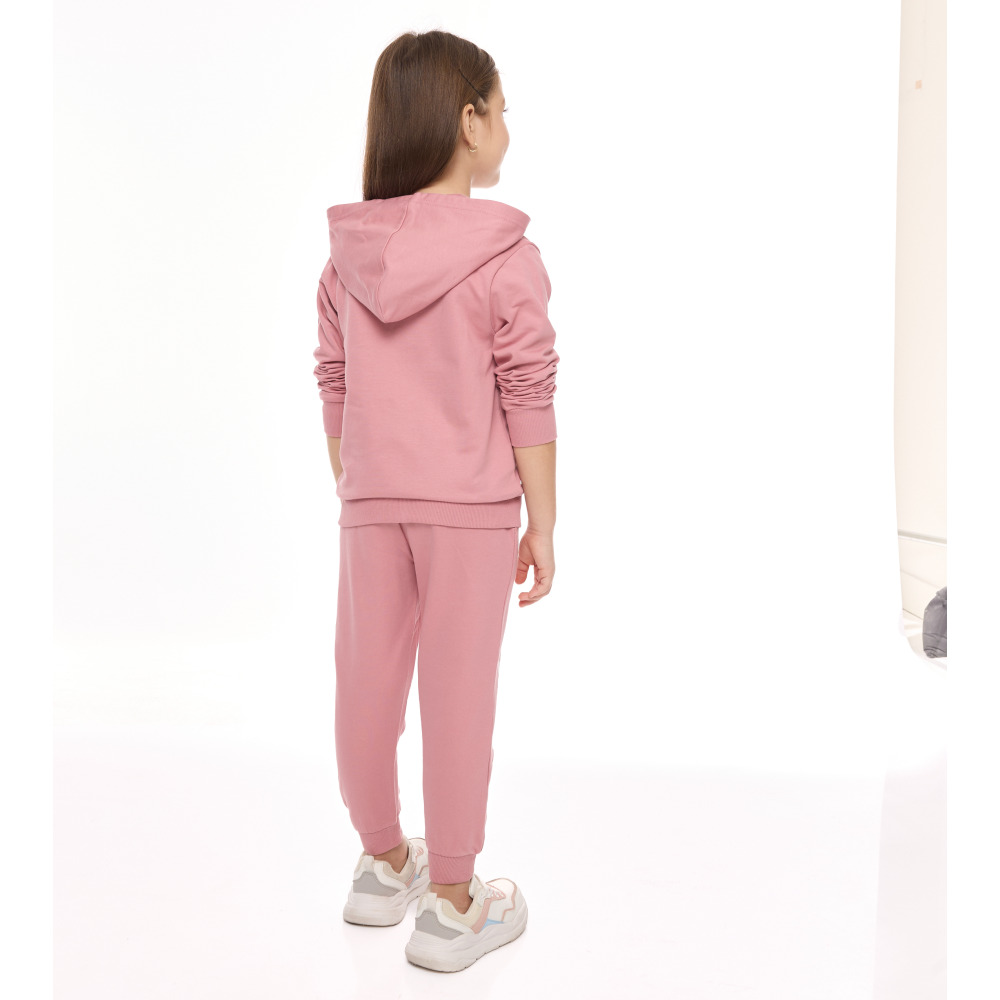 Girl's 2-Piece Set, Long Sleeves Fullzipper Hoodie & Jogger (7-8 yrs), Pink - 3