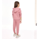 Girl's 2-Piece Set, Long Sleeves Fullzipper Hoodie & Jogger (7-8 yrs), Pink - 3 miniature