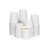 MARKQ / Disposable white paper cups, 210 ml, 8 cm, 50 cups - 1 miniature