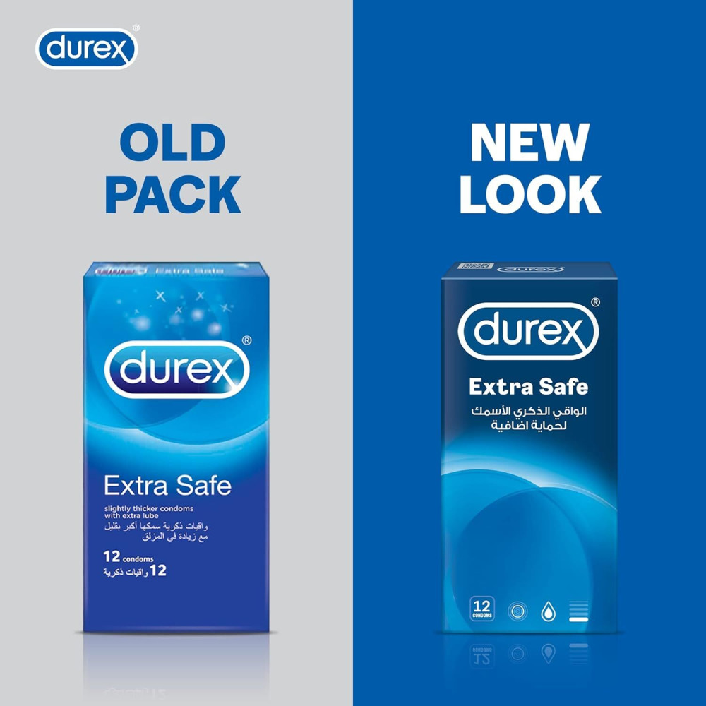 Durex Extra Safe Extra Lubed Condoms for Men, Pack of 12 - 3