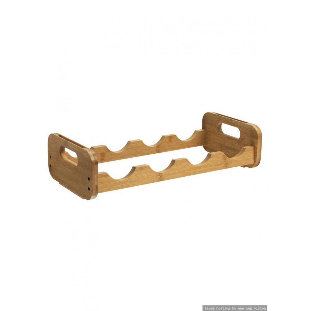 RTA 4 Bottle 1 Tier Bamboo Open Modular Wine Rack - 2