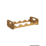 RTA 4 Bottle 1 Tier Bamboo Open Modular Wine Rack - 2 miniature