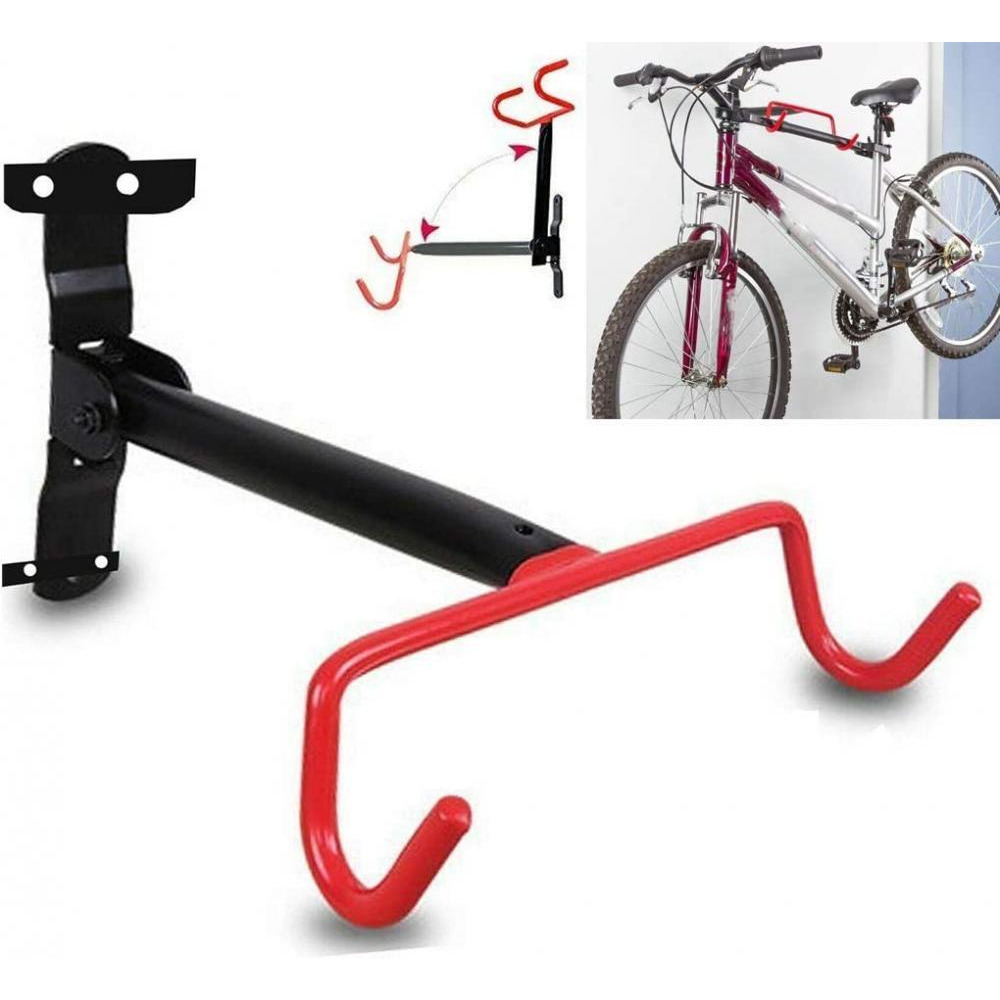 Bike Wall Mount Hanger Bike Rack for Garage Horizontal Bike Rack Hook Indoor Foldable Bicycle Storage - 1