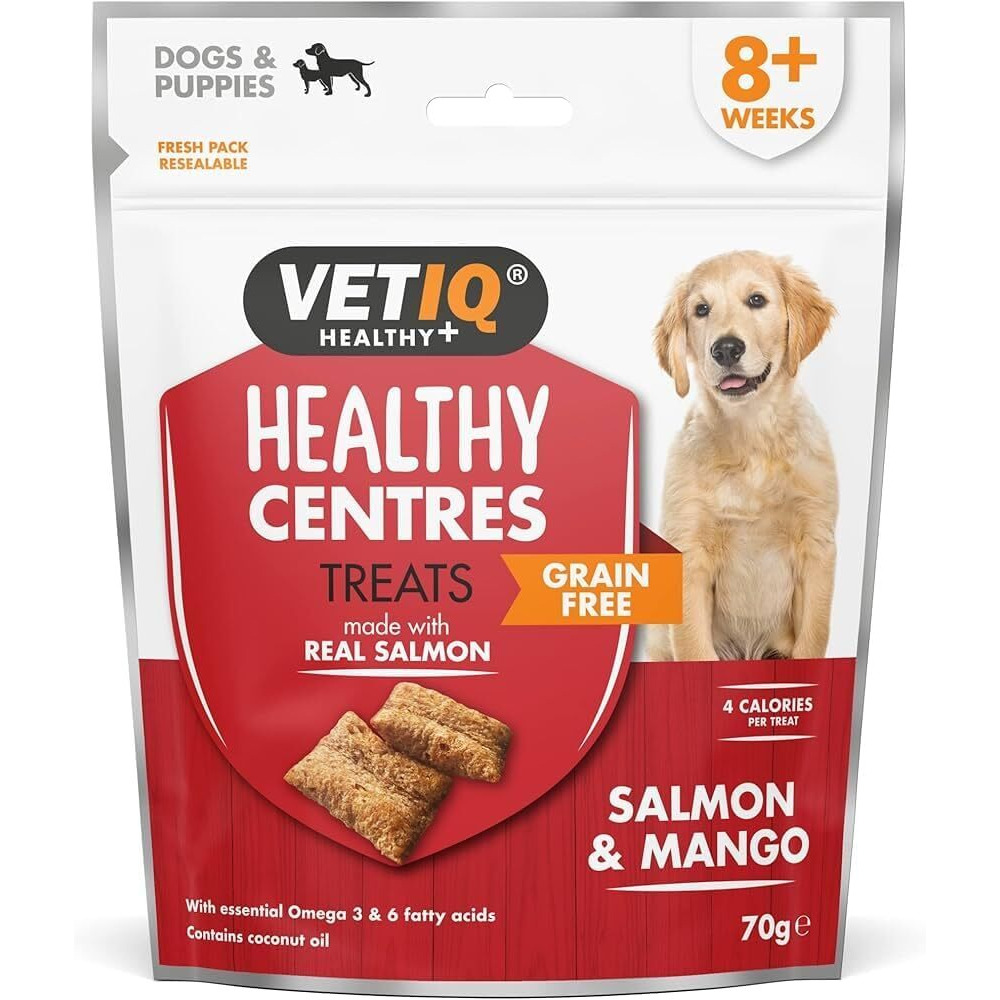 VETIQ، Healthy CENTRES، مكافآت الكلاب بنكهة السلمون والمانجو، 70 جرامًا - 1