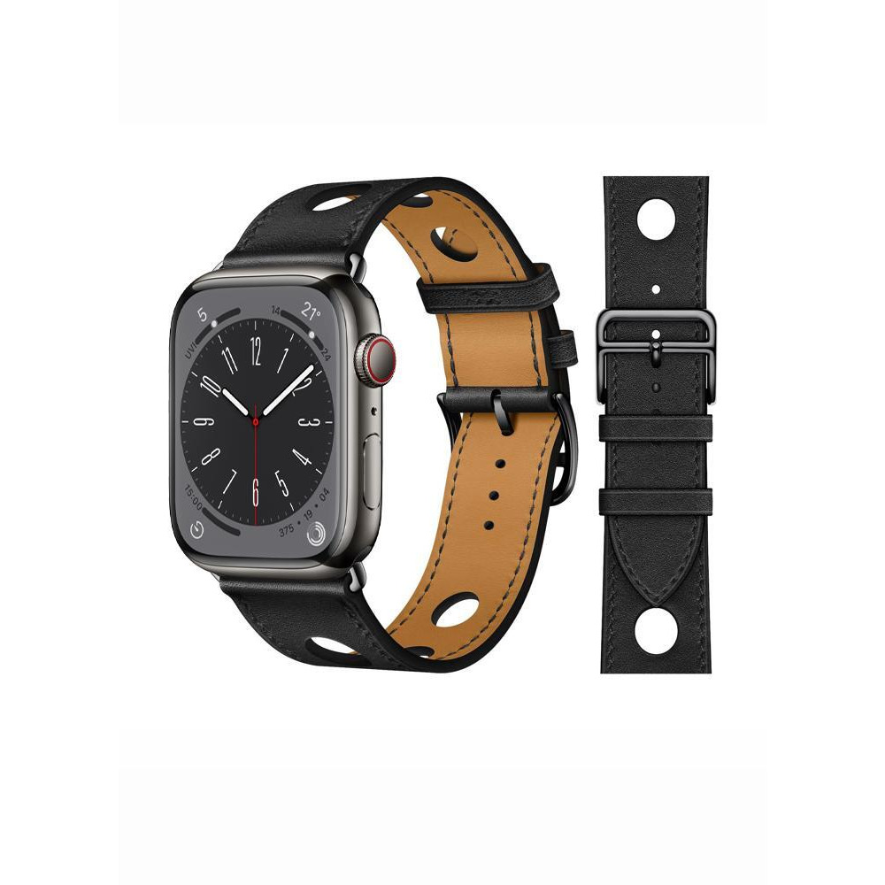 Perfii Genuine Leather Replacement Band For Apple Watch 41/40/38mm Series 8/7/6/5/4/SE - 1