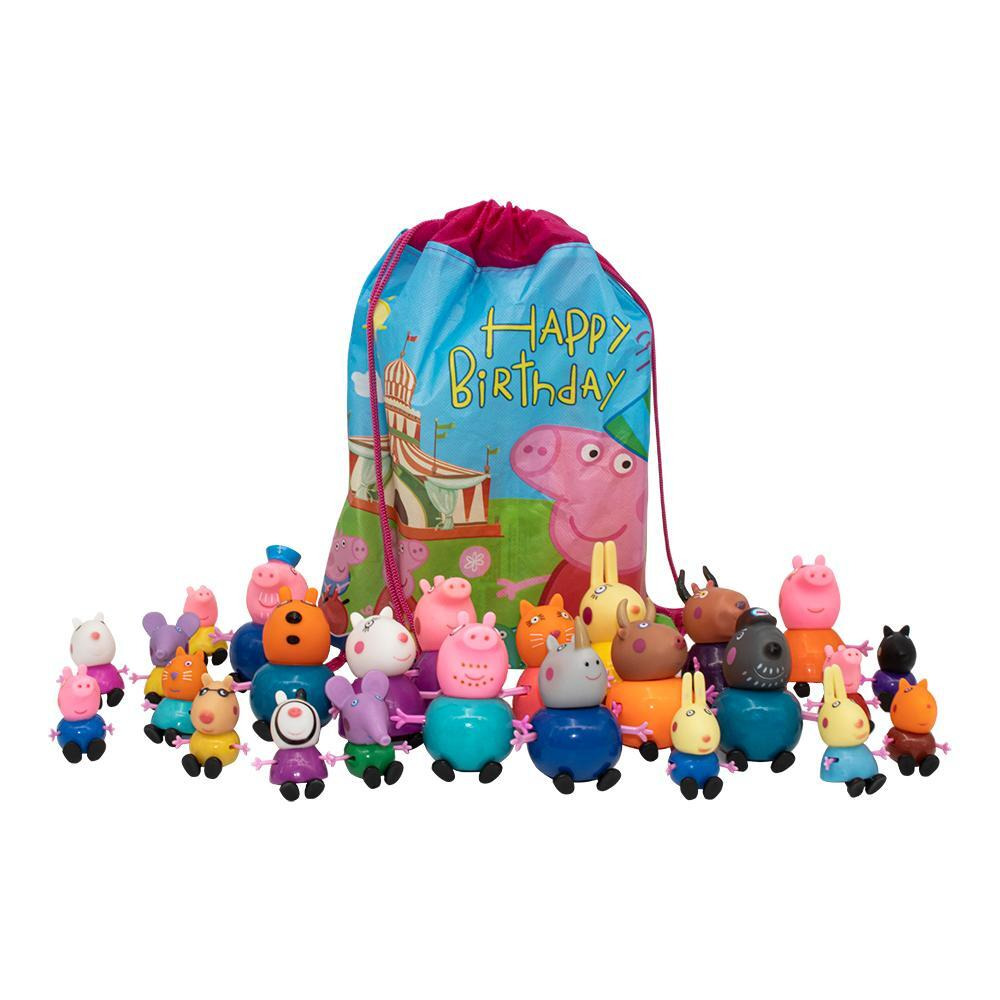 Mumoo Bear / Peppa Pig cartoon friends toys, Soft head, For kids, 25 pcs - 1
