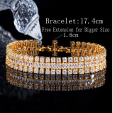 Sparkling White Cubic Zirconia Brazilian Gold Plated Bracelet - 5 miniature