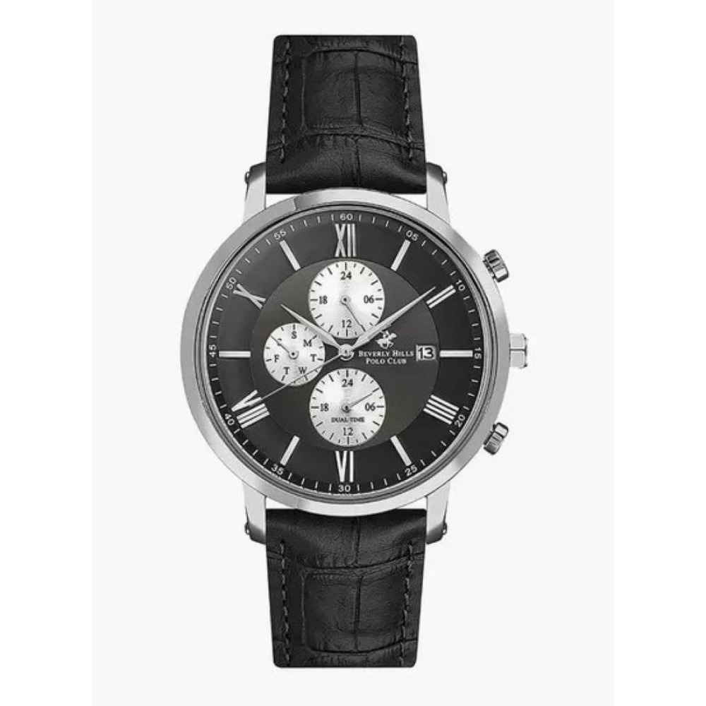 Beverly Hills Polo Club Men Black Leather Strap Watch - BP3116X.361 - 1